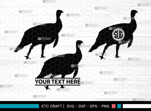 Turkey Monogram, Turkey Silhouette, Turkey SVG, Turkey Bird Svg, Christmas Turkey Svg, Fried Turkey Svg, Animal Svg, SB00329 SVG ETC Craft 
