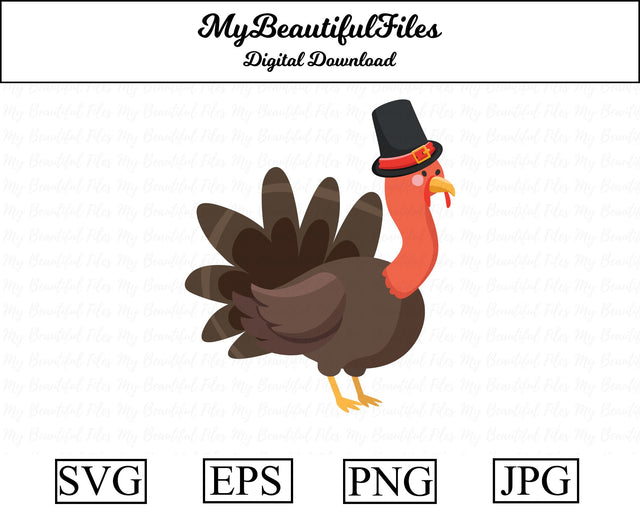 turkey pilgrim - thanksgiving SVG MyBeautifulFiles 