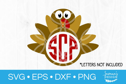 Turkey Round Monogram SVG SVG SavanasDesign 