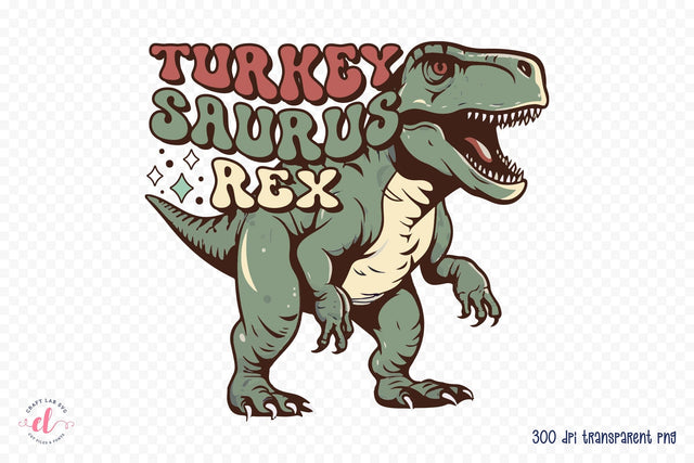 Turkey Saurus Rex PNG Retro Sublimation Design Sublimation CraftLabSVG 