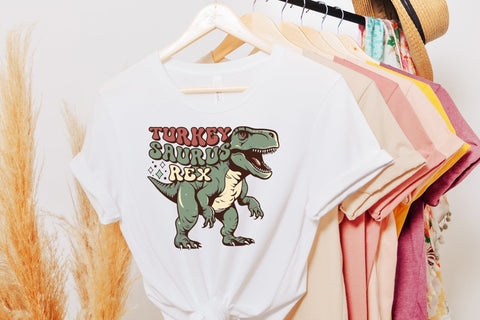 Turkey Saurus Rex PNG Retro Sublimation Design Sublimation CraftLabSVG 