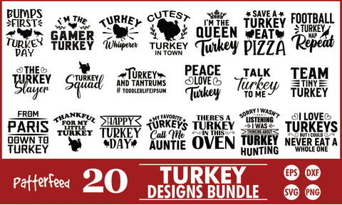 Turkey SVG Designs Bundle SVG PatternFeed8 