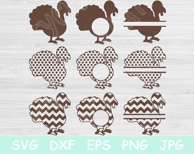 Turkey SVG Monogram, Turkey Clipart. Thanksgiving Svg Files for Cricut and Silhouette. Thanksgiving Monogram Svg Cut Files Digital Print. SVG TiffsCraftyCreations 