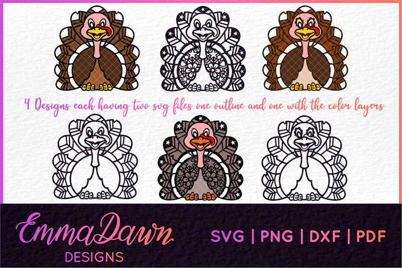 Turkey SVG, Thanksgiving SVG - So Fontsy