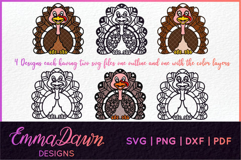 Turkey SVG, Thanksgiving SVG SVG Emma Dawn Designs 