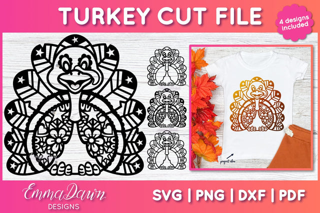Turkey SVG, Thanksgiving SVG SVG Emma Dawn Designs 