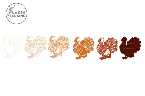 TURKEY, THANKSGIVING Day Multilayer Laser Cut File, Mandala, Paper Craft SVG LaserCutano 