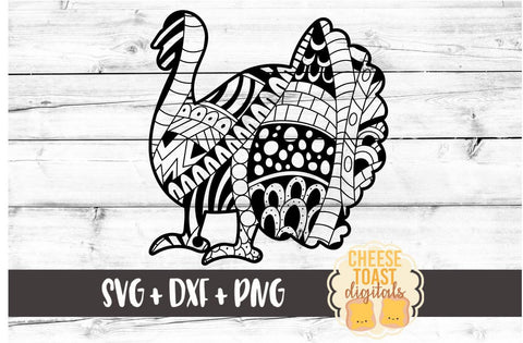 Turkey - Zen Doodle Art - Animal SVG PNG DXF Files SVG Cheese Toast Digitals 