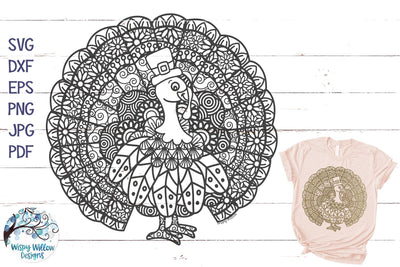 Turkey Zentangle SVG SVG Wispy Willow Designs 