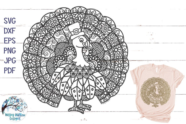 Turkey Zentangle SVG SVG Wispy Willow Designs 