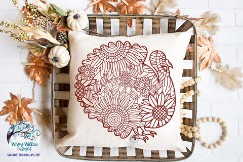 Turkey Zentangle SVG | Turkey Mandala | Thanksgiving SVG Cut File SVG Wispy Willow Designs 