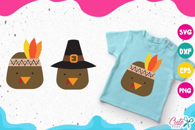Turkeys faces, Thanksgiving Svg Cut File SVG Cute files 
