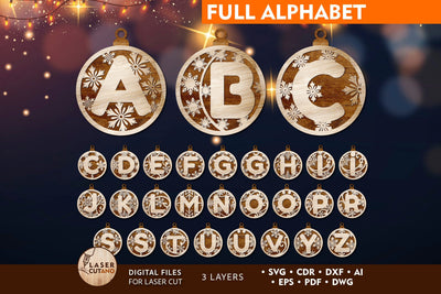 Turkish Alphabet Multilayer Ornaments, Wood Cut and Paper Cut Decorarions, laser Cut Templates SVG LaserCutano 