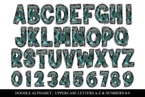 Turquoise And Cheetah Southwestern Doodle Letters Sublimation BijouBay 