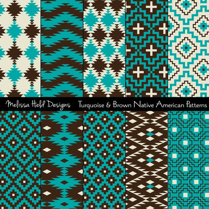 Turquoise Blue Native American Patterns Melissa Held Designs 