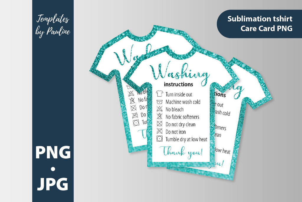 Turquoise glitter shirt washing instruction card. Teal shirt care card - So Fontsy turquoise-glitter-shirt-washing-instruction-card-teal-shirt-care-card-so-fontsy