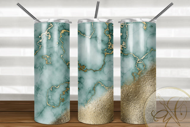 Turquoise Marble 20oz Skinny Tumbler Sublimation Sublimation Marlene Campos 