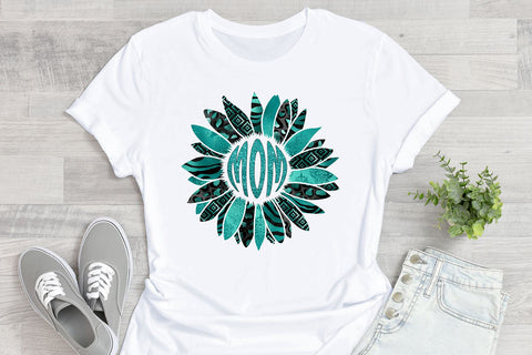 Turquoise Mom Sunflower PNG Sublimation B Renee Design 