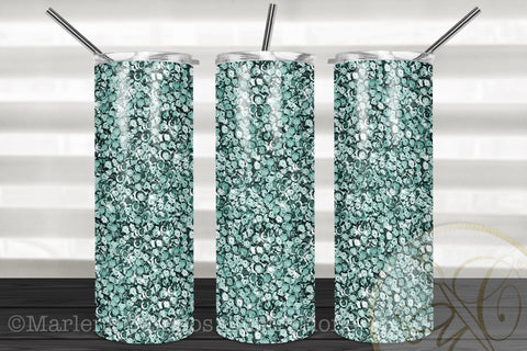 Turquoise Sequins Skinny Tumbler Sublimation Sublimation Marlene Campos 