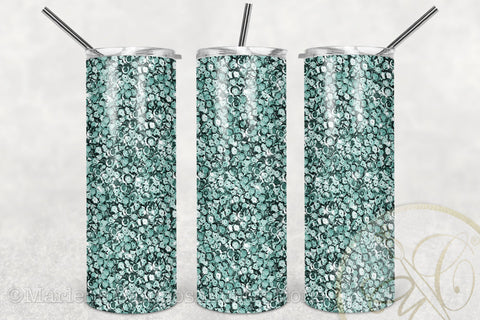 Turquoise Sequins Skinny Tumbler Sublimation Sublimation Marlene Campos 
