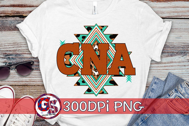 Turquoise Western CNA PNG for Sublimation Sublimation Greedy Stitches 