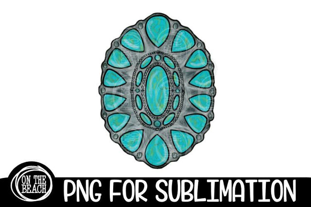 Turquoise Western Gem Stone - PNG 300 DPI - Sublimation Sublimation On the Beach Boutique 