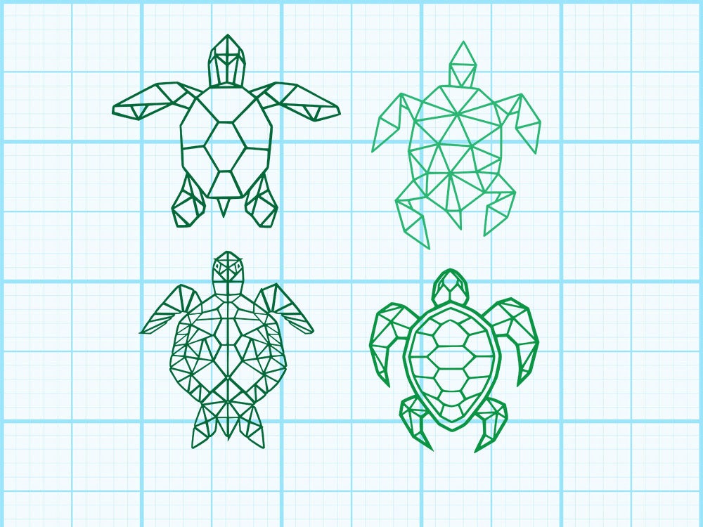 Turtle Geomatical Print - So Fontsy