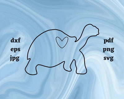 Turtle Heart SVG Cut File SVG Northern Light SVG 