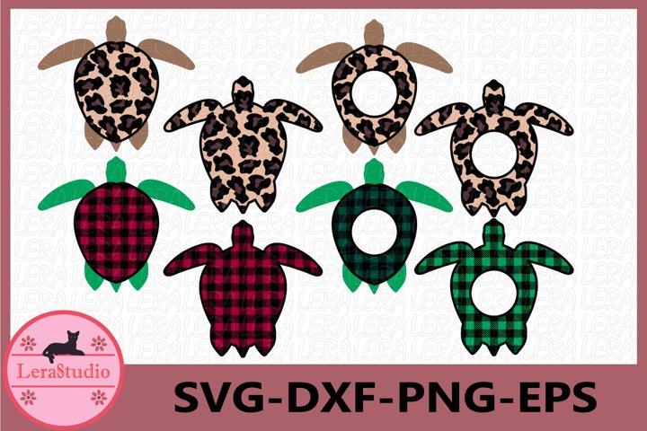 Turtle Leopard Buffalo Plaid Svg SVG Lerastudio 