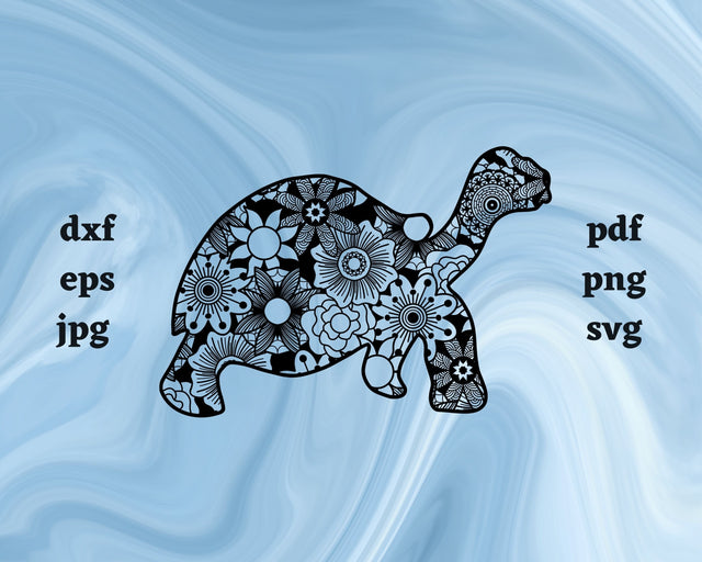 Turtle Mandala SVG Cut File SVG Northern Light SVG 