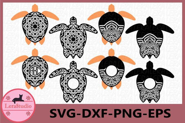 Turtle Mandala svg SVG Lerastudio 