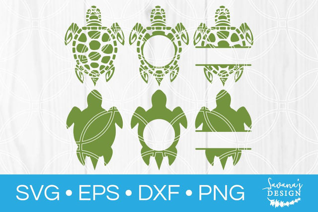 Turtle Monogram Bundle SVG SavanasDesign