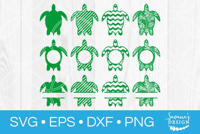 Turtle Monogram Bundle SVG SavanasDesign 