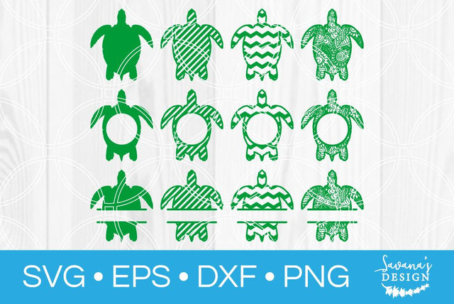Turtle Monogram Bundle SVG SavanasDesign 