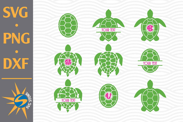 Turtle Monogram SVG, PNG, DXF Digital Files Include SVG SVGStoreShop 