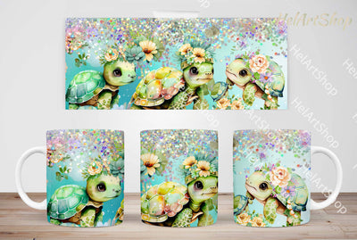 Turtle Mug PNG Sublimation,Ocean 11Oz Mug Png Sublimation _HelArtShop_ 