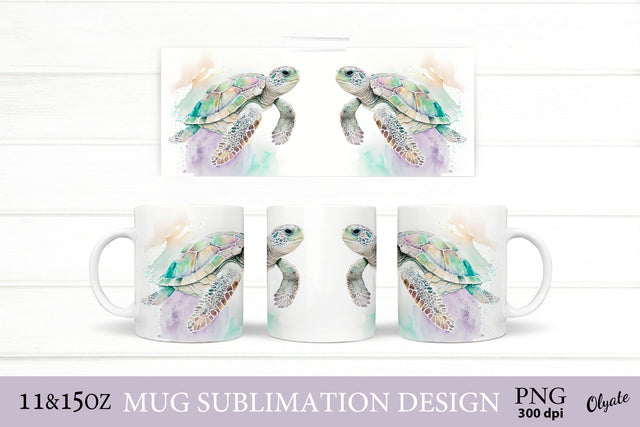 Turtle Mug Sublimation. Turtle Mug Wrap. Sublimation Olga Terlyanskaya 