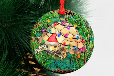 Turtle Ornament PNG, Christmas PNG, Christmas Sublimation, Round Sublimate, Christmas Waterslide Image, Printable Digital Design Sublimation BOO-design 