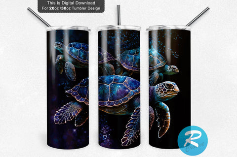 Turtle Purple Glitter 20 oz / 30 oz Tumbler PNG Sublimation Regulrcrative 