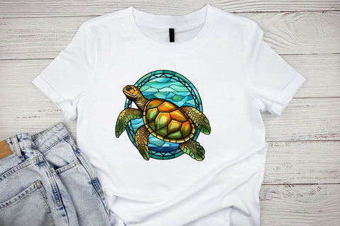 Turtle Stained Glass Sublimation Clipart Sublimation Regulrcrative 