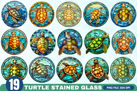 Turtle Stained Glass Sublimation Clipart Sublimation Regulrcrative 