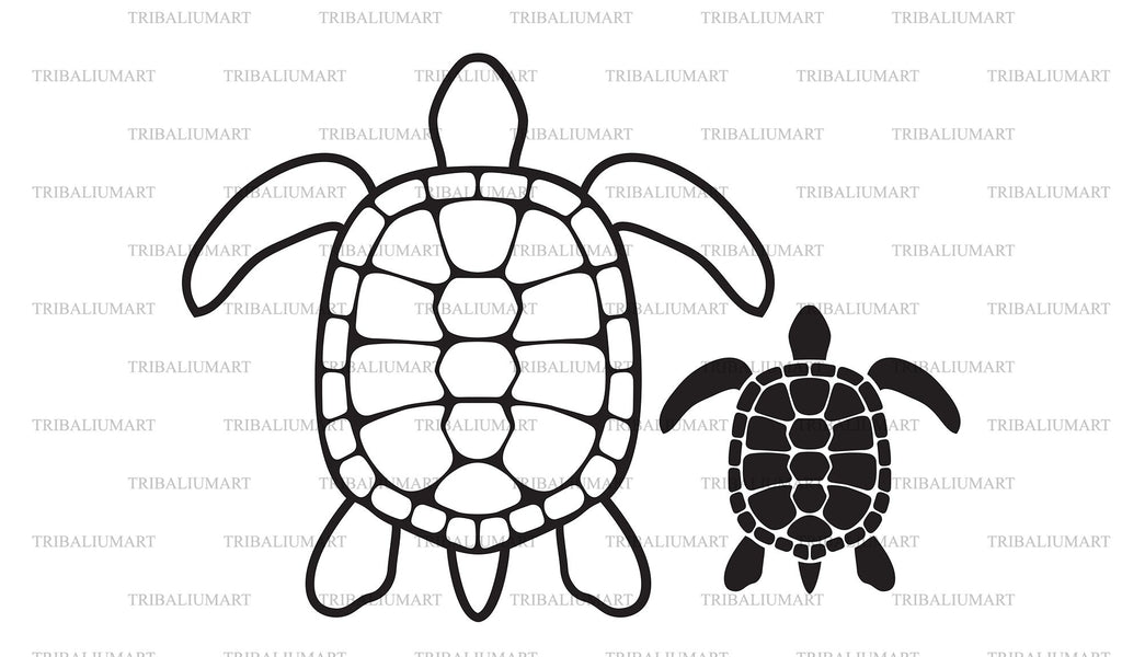 Turtle. Cut files for Cricut. Clip Art silhouettes (eps, svg, pdf, png ...