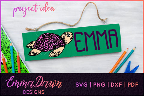 Turtle SVG | Zentangle Cut File SVG Emma Dawn Designs 