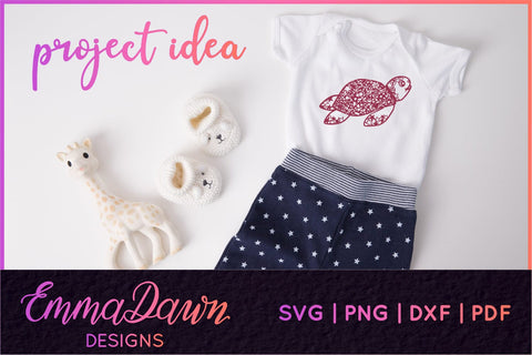 Turtle SVG | Zentangle Cut File SVG Emma Dawn Designs 