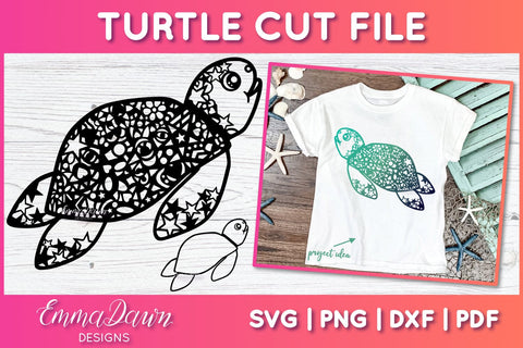 Turtle SVG | Zentangle Cut File SVG Emma Dawn Designs 