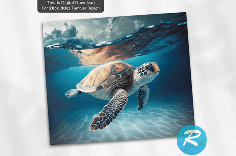 Turtle Swims 20 oz / 30 oz Tumbler PNG Sublimation Regulrcrative 