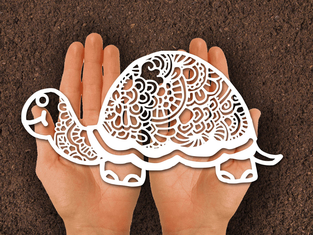 Turtle Swirl Paper cut - So Fontsy