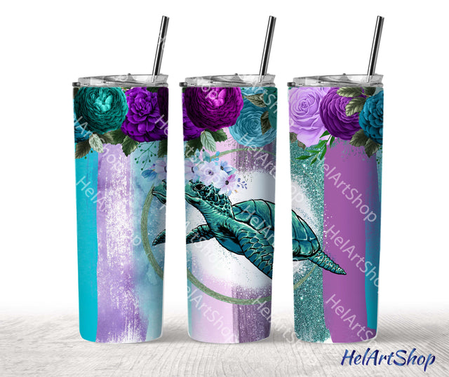 Turtle Tumbler PNG Sublimation, Ocean Skinny Tumbler Png Sublimation _HelArtShop_ 
