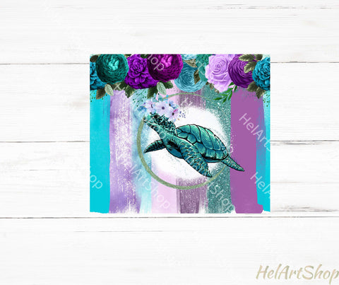 Turtle Tumbler PNG Sublimation, Ocean Skinny Tumbler Png Sublimation _HelArtShop_ 