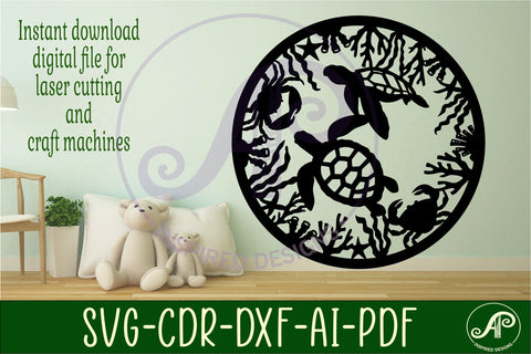 Turtle wall art sign, SVG file. vector file SVG APInspireddesigns 